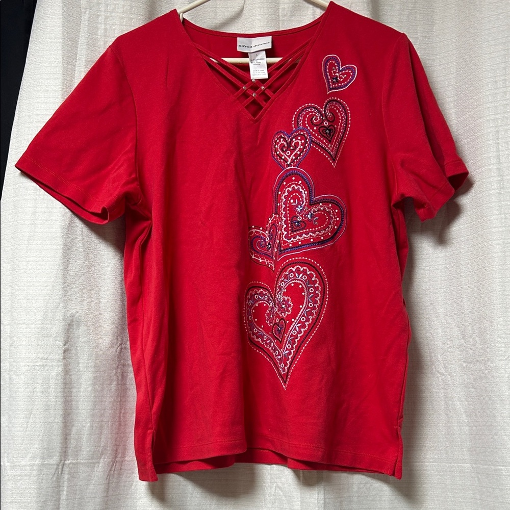 Alfred Dunner Heart Design Tshirt